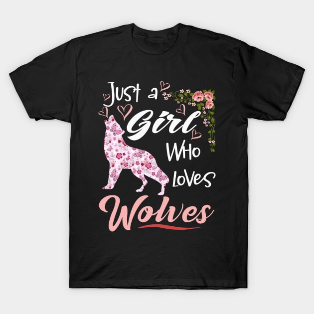 just a girl who loves Wolves T-Shirt by banayan